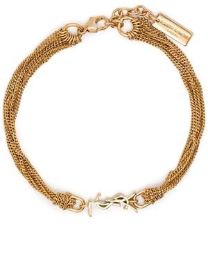 Saint Laurent Cassandre Chain Bracelet - Metallic