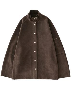 Studio Nicholson Dash Raglan Sleeve Suede Jacket - Brown