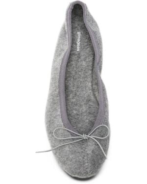 GIMAGUAS Bow-Detail Felt Ballet Flats - Grey