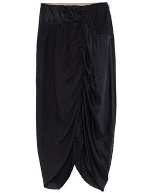 Ziggy Chen Ruched Midi Skirt - Black