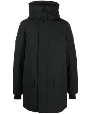 Canada Goose Langford Hooded Logo-Patch Coat - Black