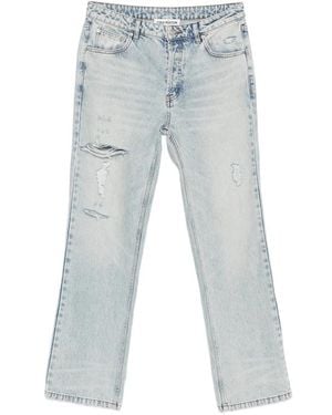 Cole Buxton Distressed Acid-Wash Jeans - Blue