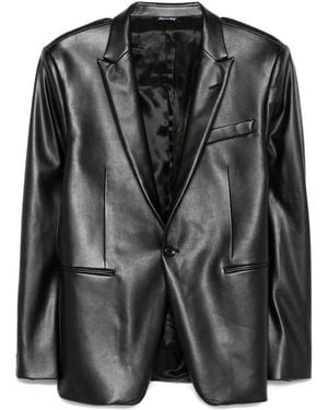 Reveres 1949 Single-Breasted Leather Jacket - Black