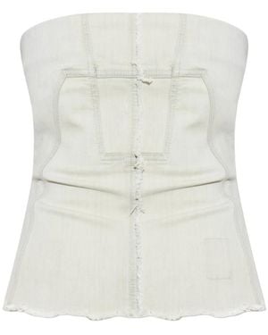 Rick Owens Denim Bustier Top - White