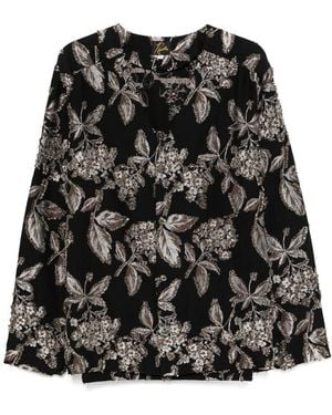 Needles Floral-Jacquard Shirt - Black