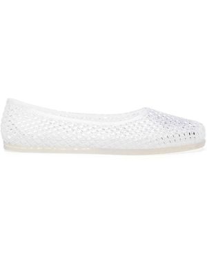 Ancient Greek Sandals Ballerina Shoes Transparent Jelly - White