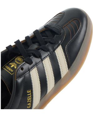 adidas gazelle silver green womens Adidas Gazelle Leather Trainers Black/White Gum – 80's Casual Classics main image 0