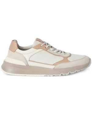 Brunello Cucinelli Panelled Leather Trainers - White