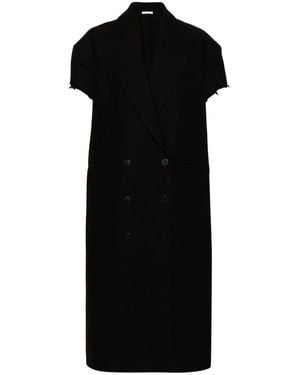 Niccolò Pasqualetti Raw-Cut Coat - Black