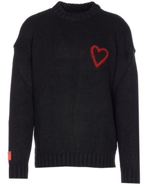 Vision Of Super Heart-Intarsia Sweater - Blue