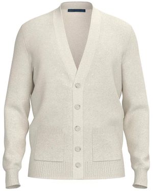 Beckham X Boss X Beckham Patch-Pocket V-Neck Cardigan - White
