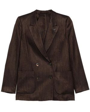 Lardini Double-Breasted Peaked-Lapel Blazer - Brown