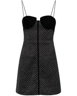 Nafsika Skourti Eclipse Crystal-Embellished Satin Dress - Black