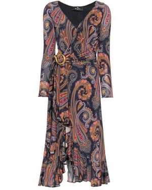 Etro Paisley-Print Midi Dress - Red