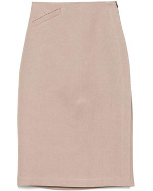 スカート FENDI WAXED LINEN MIDI SKIRT Skirt Linen Beige | Fendi
