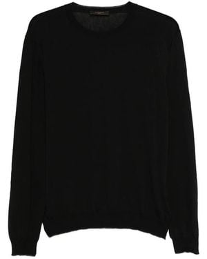 ZANONE-SLOWEAR Long-Sleeve Crew-Neck Knitwear - Black