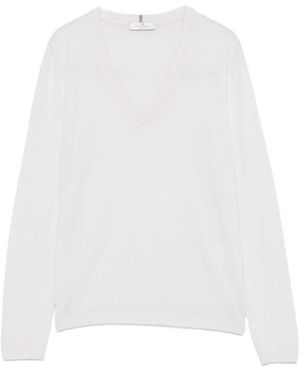 Panicale V-Neck Jumper - White