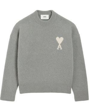 Ami Paris Ami De Coeur Jumper - Grey