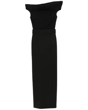 Solace London Faro Belted Maxi Dress - Black