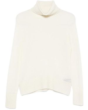 Aragona Cashmere Roll-Neck Ribbed-Trim Jumper - White