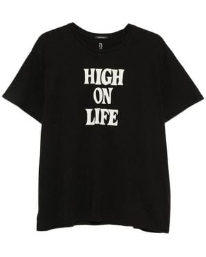 R13 Slogan-Print T-Shirt - Black