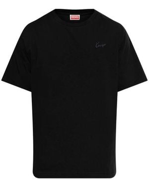 KENZO Logo-Embroidered T-Shirt - Black