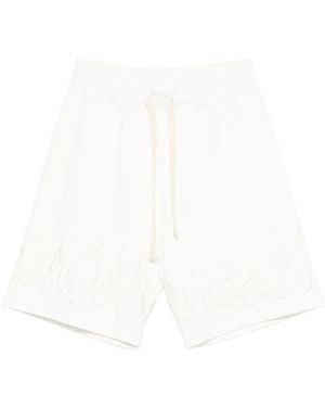 Vision Of Super Flame-Embroidered Shorts - White