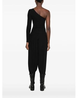 Baserange One-Shoulder Ribbed-Knit Top - Black