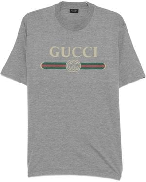 Gucci Interlocking G Web-Stripe T-Shirt - Gray