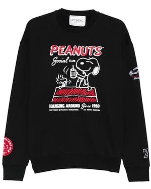 Iceberg Peanuts Graphic Crew-Neck Jumper - Black