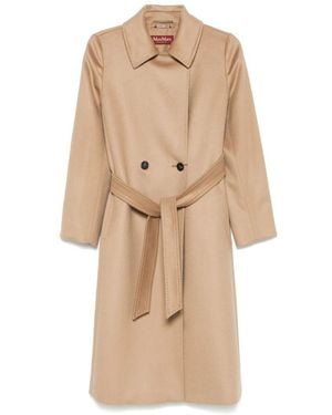 Max Mara Virgin-Wool Trench Coat - Natural