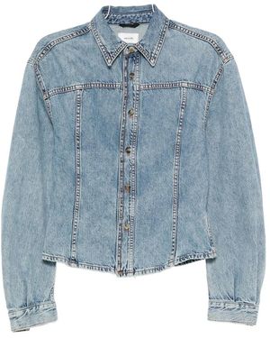 Haikure Button-Up Denim Jacket - Blue