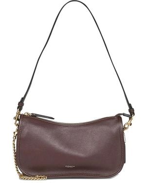 COACH Waverly Leather Shoulder Bag - Purple