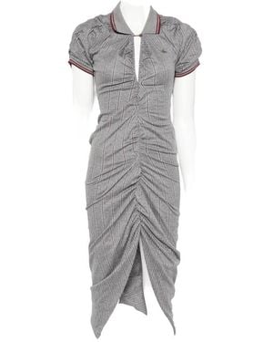 Vivienne Westwood Pulling Ruched Asymmetric Midi Dress - Grey