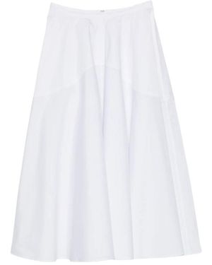 BITE STUDIOS Zip-Fastening Midi Skirt - White