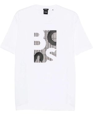 BOSS Logo Graphic-Print T-Shirt - White