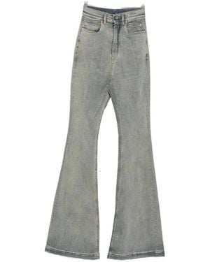 Rick Owens High-Waisted Flared Jeans - Gray