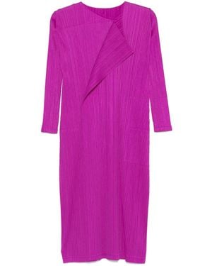 Pleats Please Issey Miyake Light Wave Midi Dress - Pink