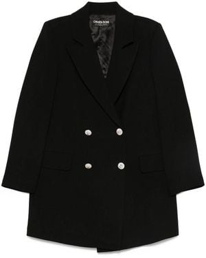 Chiara Boni Ecoply Embellished Double-Breasted Coat - Black