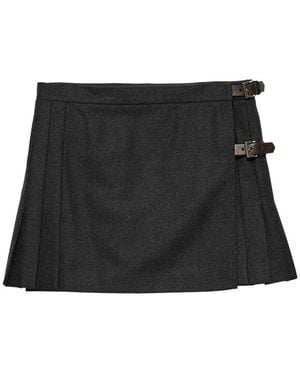 Prada Re-Wool Miniskirt - Black