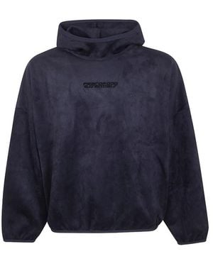 Fear Of God Logo-Embroidered Hoodie - Blue