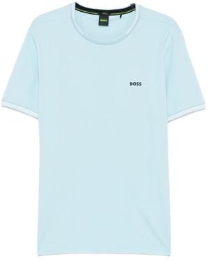 BOSS Crew-Neck Cotton T-Shirt - Blue