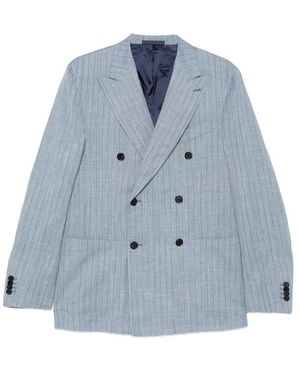 Caruso Aida Pinstripe Double-Breasted Blazer - Blue