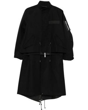 Sacai Layered-Design Coat - Black