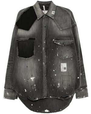 Maison Mihara Yasuhiro Logo-Patched Shirt - Black