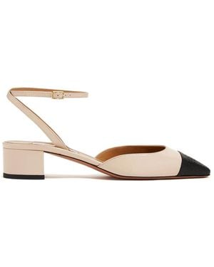 Aquazzura Two-Tone Leather Pumps - Metallic