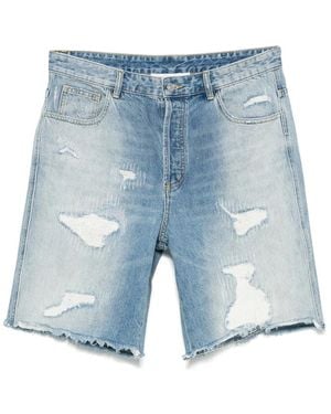 Cole Buxton Distressed Denim Shorts - Blue