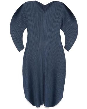 Pleats Please Issey Miyake Wormhole Midi Dress - Blue
