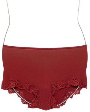 Skims Lace-Trim Briefs - Red