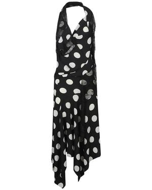 Junya Watanabe Lace-Detail Midi Dress - Black